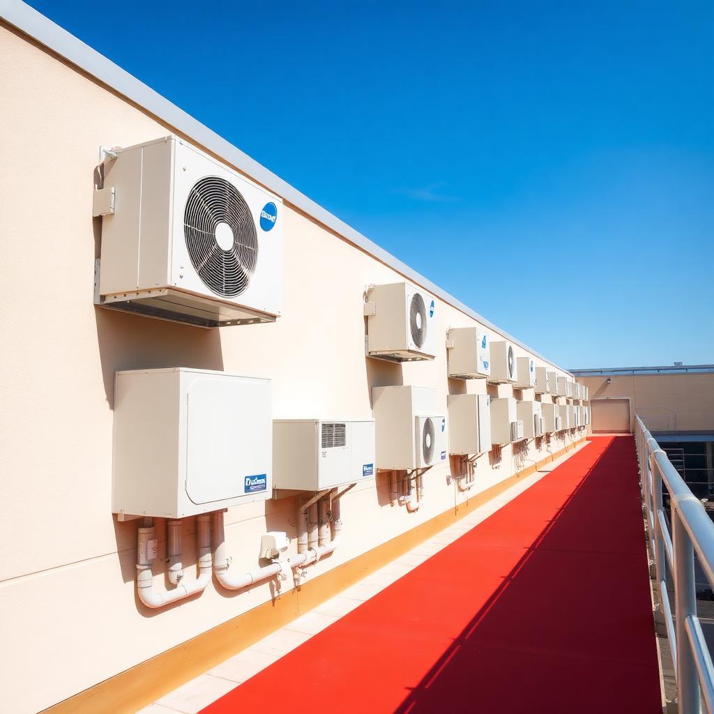 Air conditioning condenser units installed by AJF Electrical